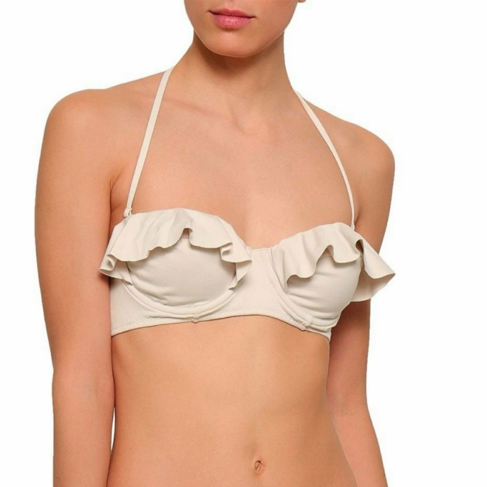 NEW Eberjey So Solid Pearl Bikini Top Lotus XL